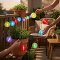 Catena lanterna solare LED colorato 4,5 m 10 lampadine bianco freddo | Floristik24.it