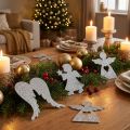 Decorazione sparsa Decorazione angelo natalizio argento glitter H8cm 24 pz | Floristik24.it