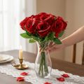 Rose artificiali in mazzo rosse 30 cm 10 pz | Floristik24.it