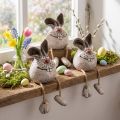 Sgabello decorativo Bunny in ceramica con bordo di coniglio 6,5×7×9,5 cm 3 pz | Floristik24.it