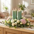 Candele verdi candele a bastoncino grandi tinta unita 50x300mm 4 pz | Floristik24.it