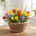 Cesto fioriera decorativa ciotola Ø24cm marrone chiaro realizzata con materiali naturali per fiori decorazione regalo | Floristik24.it