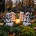 Angioletto con cuore decorazione tomba figura grigia H5,5 cm 6 pz | Floristik24.it