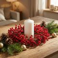 Ghirlanda di bacche bacche rosse anello decorativo artificiale verde Ø30cm | Floristik24.it