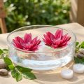 Decorazione da tavolo artificiale a forma di ninfea galleggiante fucsia Ø15cm 2 pezzi | Floristik24.it
