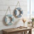 Salvagente Decorazione in legno da appendere Blu marittimo Ø13cm 2pz | Floristik24.it