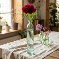 Vaso decorativo per bottiglia, in vetro, trasparente/verde, stile retrò, Ø6,5 cm, H30 cm | Floristik24.it