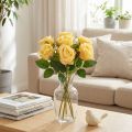 Composizione floreale con bouquet di rose per una decorazione elegante nella zona giorno 44 cm 6 pezzi | Floristik24.it