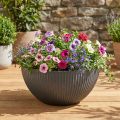 Vaso per piante in plastica antracite Ø40cm H18,5cm | Floristik24.it