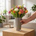 Vaso "Fizzy" Ø13,5cm H20cm grigio platino 1 pz | Floristik24.it