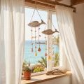 Mobile in legno marittimo conchiglie di pesce bianco naturale L20cm 2pz | Floristik24.it