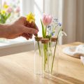 Vaso decorativo per provette con coperchio in sughero Ø4cm H18cm 6 pz | Floristik24.it