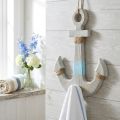 Ancora per appendere, gancio per decorazione marittima, decorazione per bagno in legno, aspetto vintage H39cm | Floristik24.it