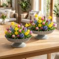 Piatto di metallo decorativo retrò su piede Grigio Ø14cm 2pz | Floristik24.it