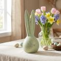 Testa di coniglio decorazione coniglietto pasquale verde menta oro craquelure H28cm | Floristik24.it