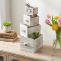 Cassettiere in legno con maniglie – Soluzione di archiviazione elegante e funzionale – Set da 4 | Floristik24.it