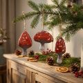 Incantevoli decorazioni a forma di fungo rosso con spago di iuta, 3 cm – Perfette per l'autunno e il Natale – 6 pezzi | Floristik24.it