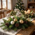 Palline di Natale a specchio con bacche verdi e argento Ø20mm 140 pezzi | Floristik24.it