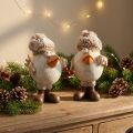 Figure natalizie uccello con cappello beige 11,5x8x14 cm 2 pezzi | Floristik24.it