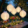 Lanterna LED con energia solare 20cm bianca | Floristik24.it
