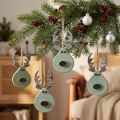 Testa di alce da appendere Legno Verde menta 14,5×7cm 4pz | Floristik24.it