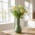 Vaso decorativo in metallo, verde, con manico; brocca decorativa vintage, altezza 14 cm, altezza 28,5 cm | Floristik24.it