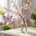 Appendiabiti decorativo farfalle viola/rosa/rosa 12cm 12pz | Floristik24.it
