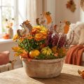 Floristik24 Decorazione autunnale in legno, a forma di riccio con bambino, con supporto per fiori, 8,5 cm, 8 pezzi.
