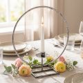 Decor anello portacandele in metallo argento shabby chic Ø32cm | Floristik24.it