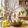 Uova Di Gallina Uova Soffiate Dorate Decorazione Pasquale 10 pz | Floristik24.it
