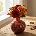 Vaso decorativo melograno in ceramica rosso marrone Ø10,5cm H12cm | Floristik24.it