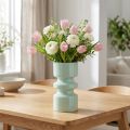 Vaso per fiori in metallo smaltato verde menta Ø9cm H17.5cm | Floristik24.it