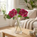 Foglie di fiori artificiali con ramo rosa di ortensie 43 cm 2 pezzi | Floristik24.it