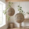 Decorazione a sfera in paglia da appendere, grigio lavato, Ø20cm, 2 pezzi | Floristik24.it