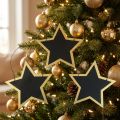 Addobbi natalizie Stelle in legno Nero e oro Ø15cm 8 pz | Floristik24.it