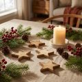 Decorazioni sparse Stelle di Natale Stelle in legno fiammate 5,5 cm 12 pz | Floristik24.it
