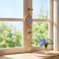 Pesce di legno per appendere campanella naturale blu bianco H46cm | Floristik24.it