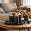 Candele in tinta unita Candele a colonna antracite 60×80mm 4pz | Floristik24.it