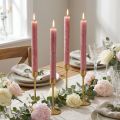 Candele coniche tinta unita rosa antico 34 mm x 300 mm 4 pz | Floristik24.it