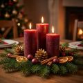Candele tinta unita rosso scuro 34mm x 300mm 4pz | Floristik24.it