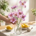 Cesto portagioie Cosmea viola fiori artificiali estate 51cm 3pz | Floristik24.it