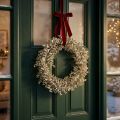 Ghirlanda decorativa eucalipto artificiale Dorato, innevato Ø36cm | Floristik24.it