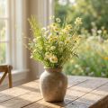 Bouquet di camomilla artificiale verde bianco giallo 45 cm | Floristik24.it