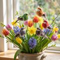 Uccelli decorativi, decorazioni artificiali per la casa, occasioni primaverili, con piumaggio colorato fatto di piume vere, 5 cm, 18 pezzi | Floristik24.it