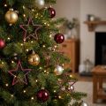 Decorazioni natalizie a forma di stelle glitterate da appendere, in glitter color bacca, set da 40, 7,5 cm - Decorazioni festive per l'albero di Natale e per le finestre | Floristik24.it