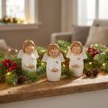 Adorabile angelo in ceramica con accenti dorati bianchi 7 cm - idea regalo e decorazione amorevole - 6 pz | Floristik24.it