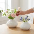 Vaso da fiori in ceramica a forma di cipolla bianco Ø13cm H13,5cm 2 pezzi | Floristik24.it