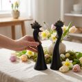 Decorazione pasquale decorazione pollo gallo oro nero H19cm 2 pezzi | Floristik24.it