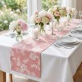 Runner da tavolo con motivo floreale in cotone rosa 15 cm 3 m | Floristik24.it