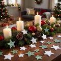 Decorazioni sparse Stelle natalizie sparse verde bianco Ø4/5cm 40 pz | Floristik24.it